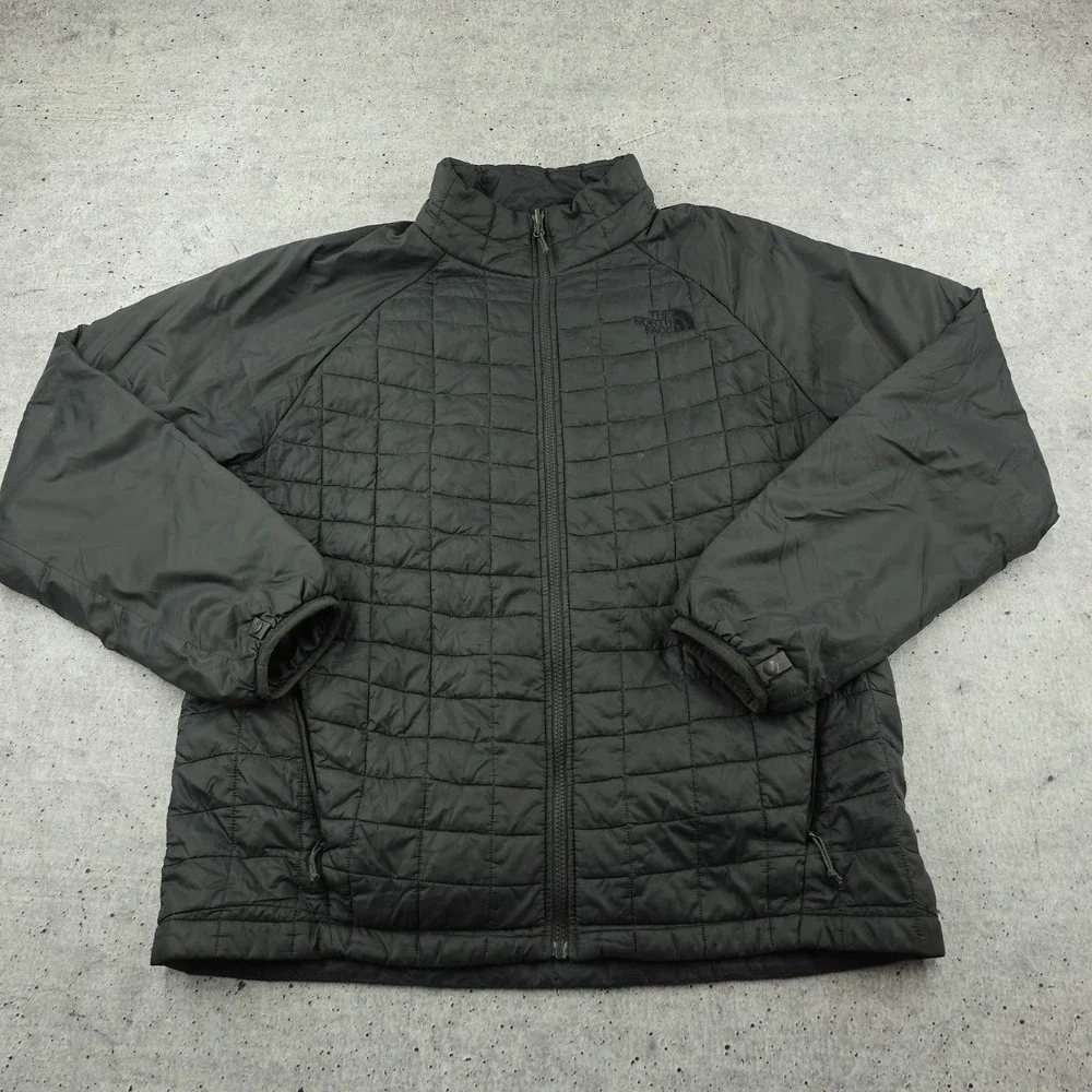 North Face Mens L Thermoball Triclimate Quilted Puffer Jacket Charcoal NF0A3ERX
